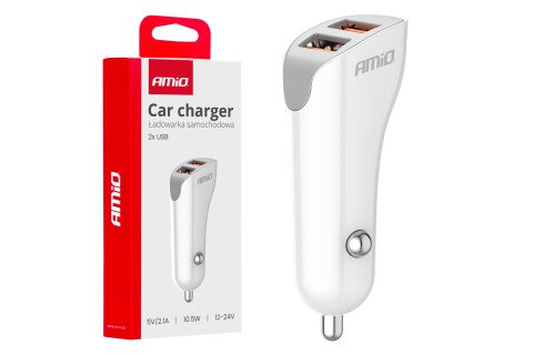 Încărcător auto 2x USB-A 2.1A AMIO-03874