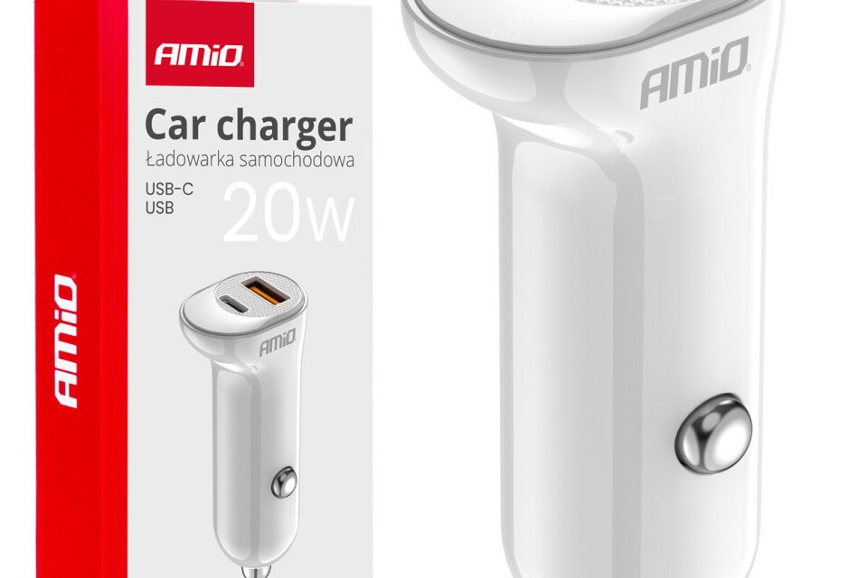 USB-A+ USB-C 20V auto punjač AMIO-03875