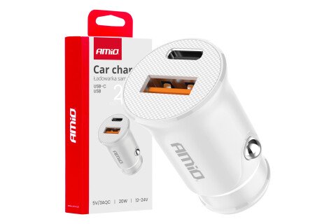 USB-A + USB-C 20V auto punjač AMIO-03877