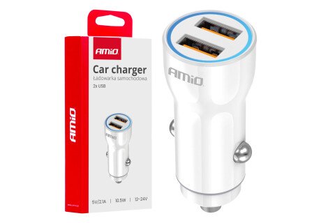 Avtopolnilec 2x USB-A 20W AMIO-03879