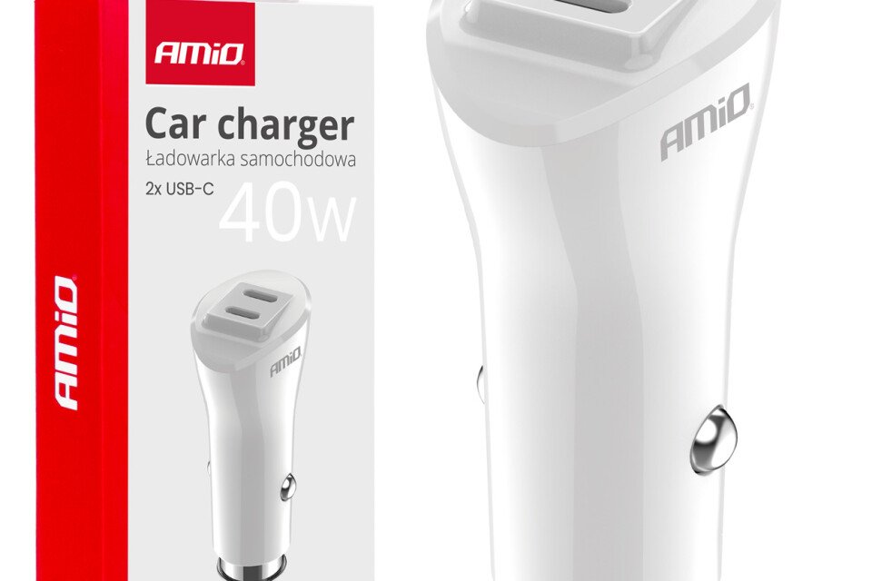 Incarcator auto 2x USB-C 40W AMIO-03884