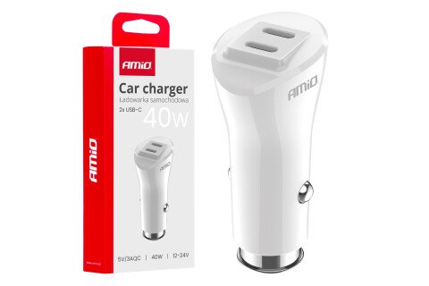 Incarcator auto 2x USB-C 40W AMIO-03884