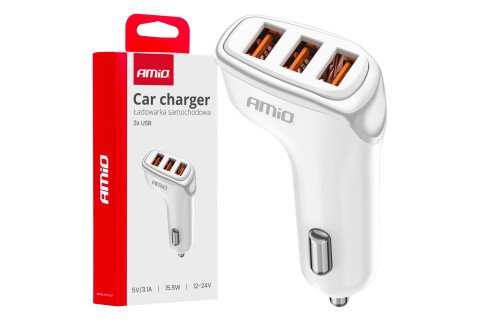 Auto punjač 3k USB-A 3.1A AMIO-03885