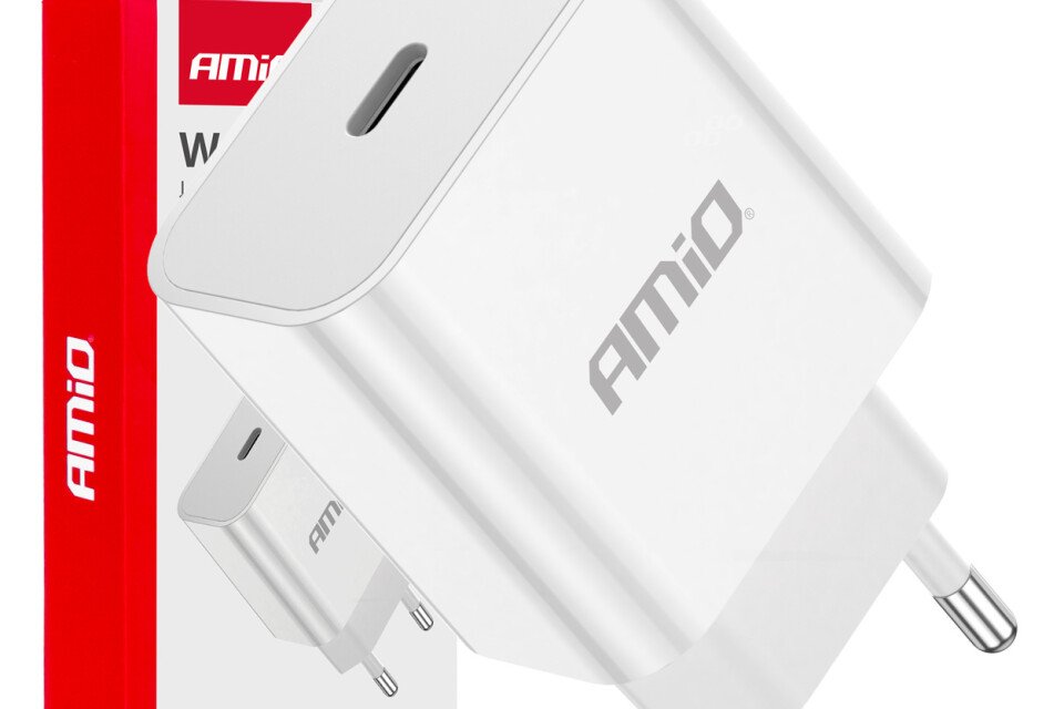 Ładowarka sieciowa 230V 20W USB-C AMIO-03891