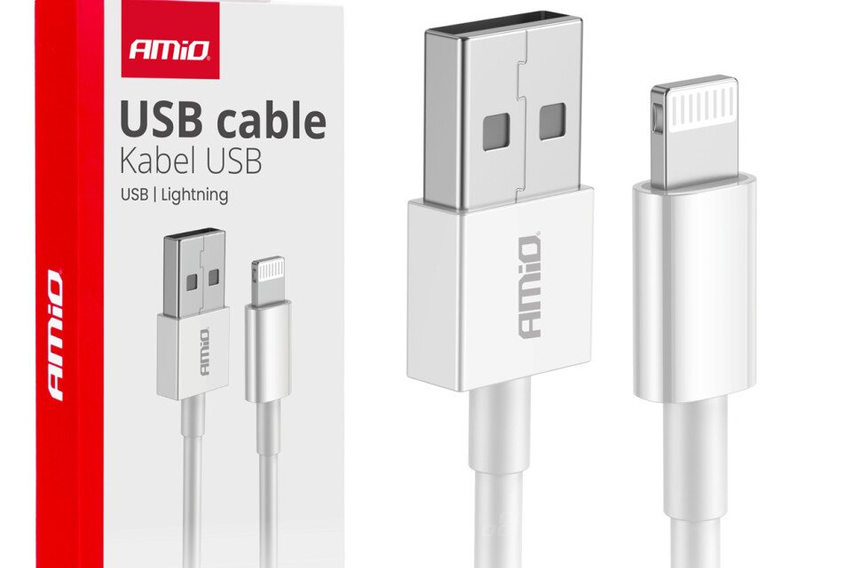 USB-A-Ladekabel – LIGHTNING IPHONE 2A 100 cm FullLINK AMIO-03895