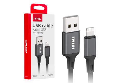 USB-A kabl za punjenje - LIGHTNING IPHONE 2A 100cm FullLINK AMIO-03901