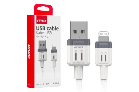 USB-A polnilni kabel - LIGHTNING IPHONE 3A 100cm FullLINK AMIO-03907