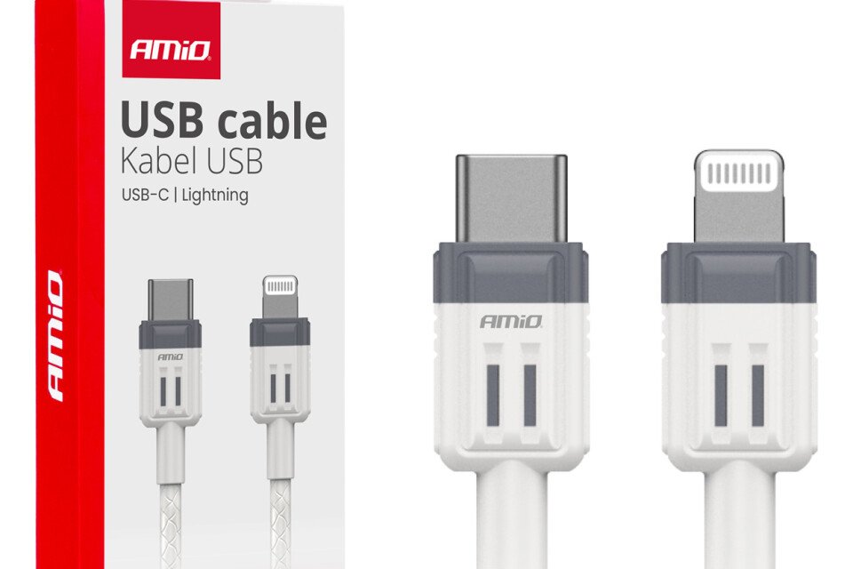 USB-C töltőkábel - IPHONE LIGHTNING 20W 100cm AMIO-03910