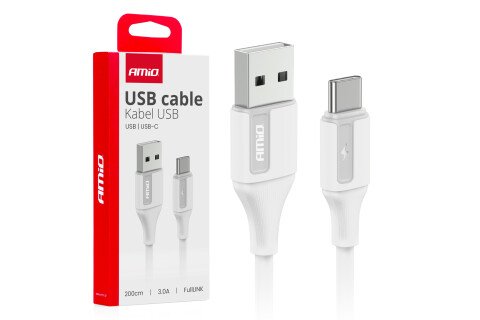 USB-A - USB-C 3A καλώδιο φόρτισης 200 cm FullLINK AMIO-03918