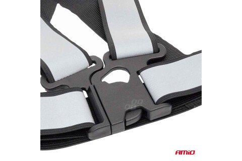 Fényvisszaverő öv, fekete, fényvisszaverő út mellény AMIO-03938