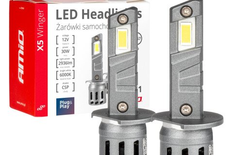 Żarówki samochodowe LED serii X5 Winger H1 6000K Canbus AMIO-03943
