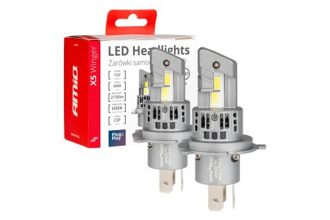 LED avto žarnice serije X5 Winger H4 6000K Canbus AMIO-03945