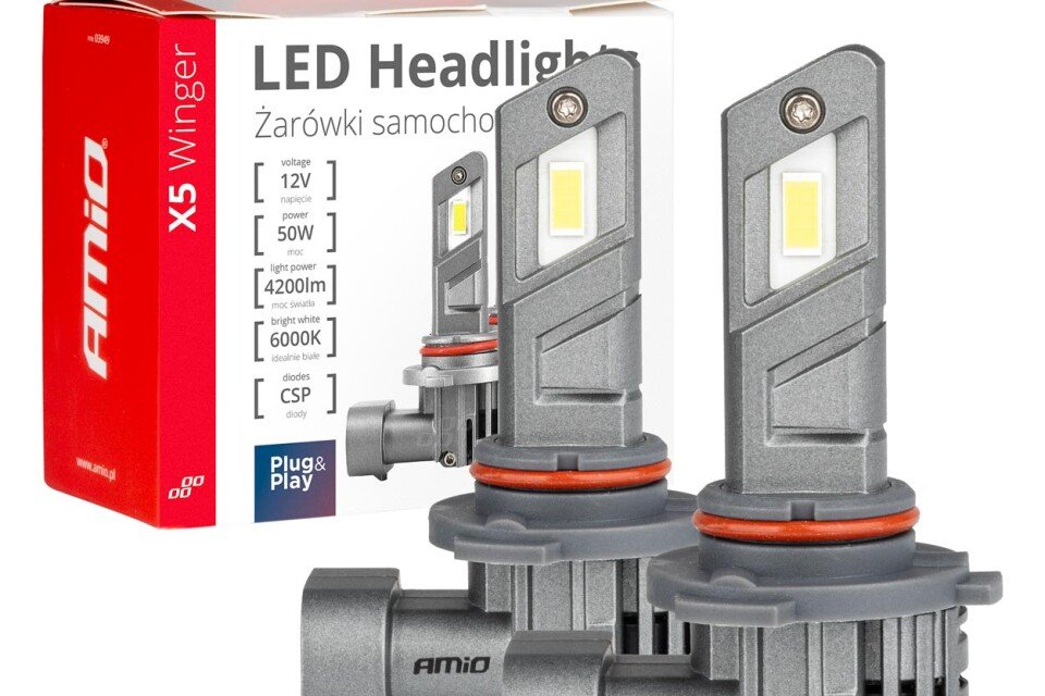 Żarówki Samochodowe LED Seria X5 Winger HB3 6000K Canbus AMIO-03948