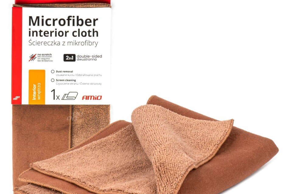 Mikrofiber krpa 2 u 1 za čišćenje unutrašnjosti automobila i ekrana 30x30 cm 500g AMIO-03982