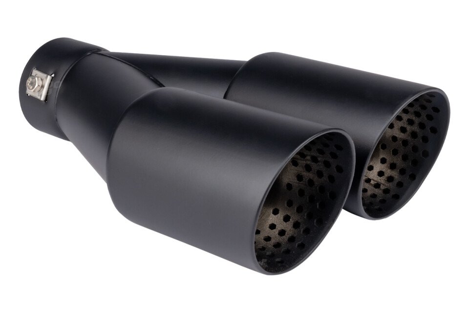 Vrh ispušnog prigušivača, nehrđajući čelik, dvostruka mat crna AMIO-04063