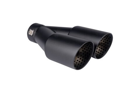 Vrh ispušnog prigušivača, nehrđajući čelik, dvostruka mat crna AMIO-04063