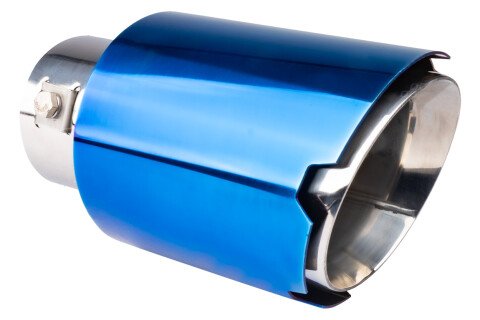 Końcówka tłumika wydechu, niebieska stal nierdzewna AMIO-04066