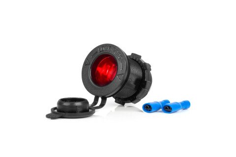 Допълнителен контакт за вграждане с червено осветление 12V 24V AMIO-04219