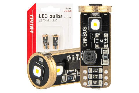 LED CANBUS žarnice T10 W5W 3SMD 3838 Bela 12V 24V AMIO-04246
