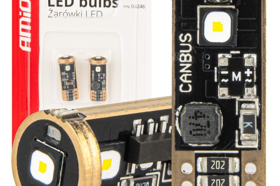 LED CANBUS žarnice T10 W5W 3SMD 3838 Bela 12V 24V AMIO-04246