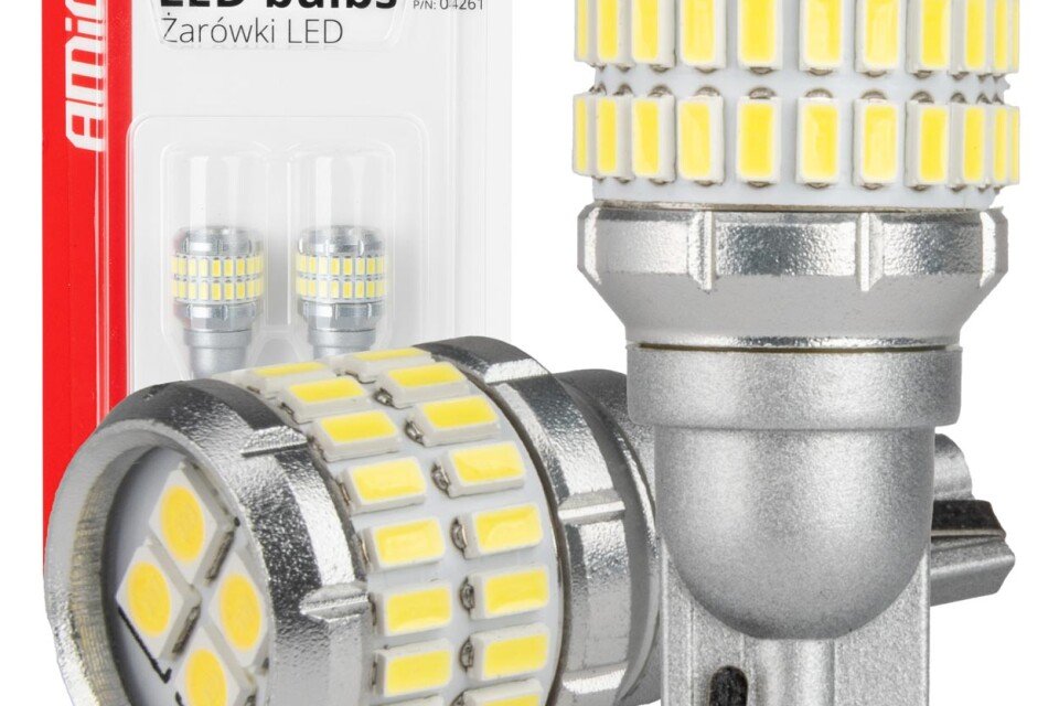 Becuri LED CANBUS T15 W16W 48SMD 4SMD 3014 3030 Alb 12V 24V AMIO-04261