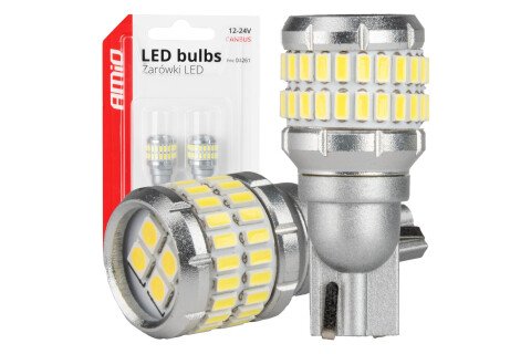 Becuri LED CANBUS T15 W16W 48SMD 4SMD 3014 3030 Alb 12V 24V AMIO-04261