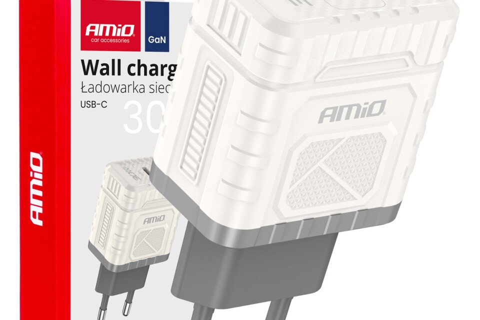 Γρήγορη φόρτιση GaN PD 30W USB-C AC Φορτιστής AMIO-04285