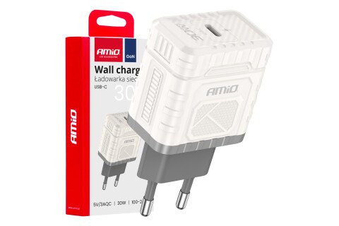 Γρήγορη φόρτιση GaN PD 30W USB-C AC Φορτιστής AMIO-04285