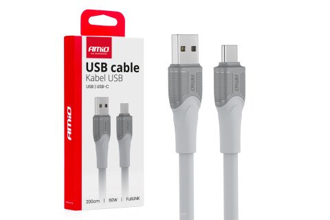 USB-A USB-C kabel za punjenje 60W 200cm FullLINK prijenos podataka AMIO-04290