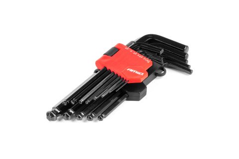 Sada imbusových klíčů HEX s kuličkou CRV černá 13 kusů AMIO-04304