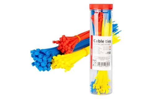 Raznobojne plastične kabelske vezice, set od 150 komada AMIO-04316