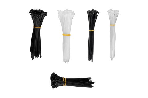 Mehrfarbige Kabelbinder aus Kunststoff, Set mit 500 Stück AMIO-04317
