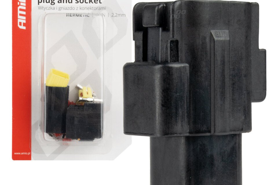 Zestaw złączy elektrycznych wodoszczelnych 4 PIN 2,2 mm AMIO-04348