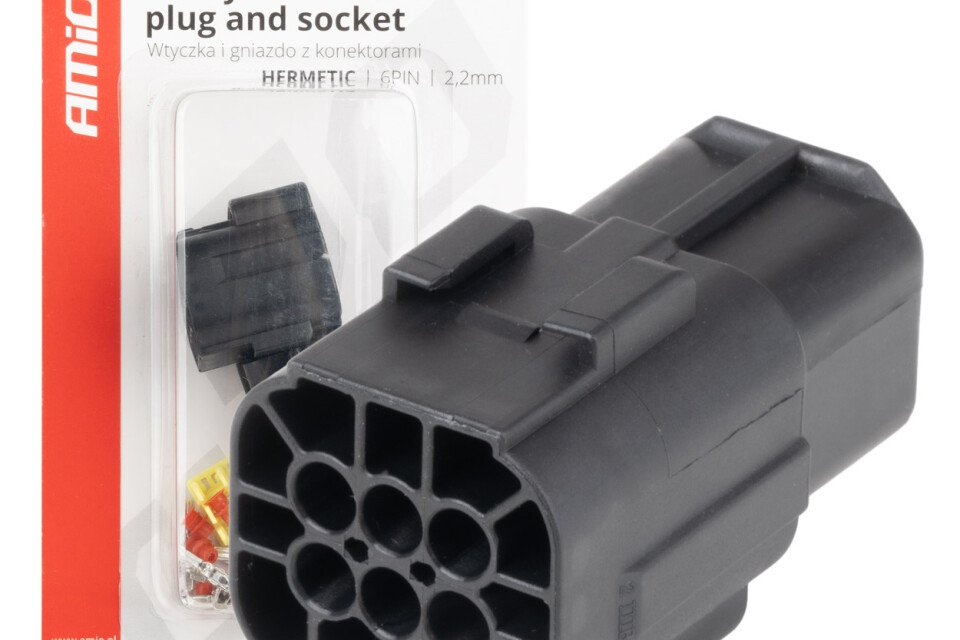 Komplet električnih vodootpornih konektora 6 PIN 2,2 mm AMIO-04349