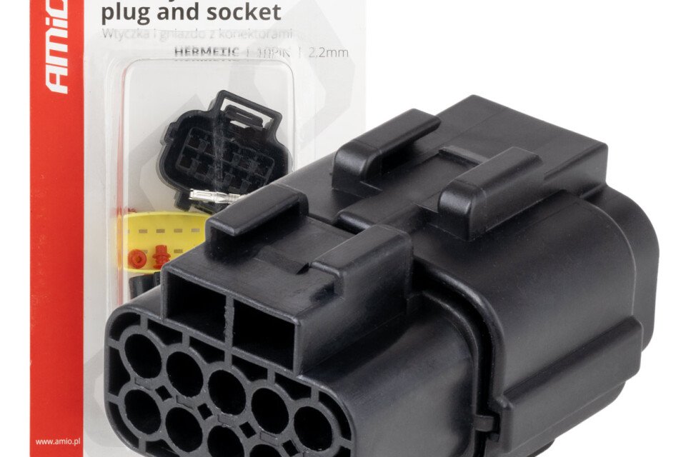 Komplet električnih vodootpornih konektora 10 PIN 2,2 mm AMIO-04351