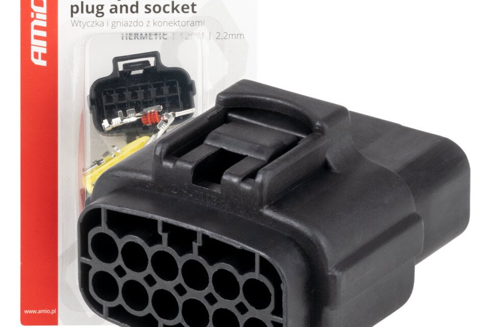 Set električnih vodootpornih konektora 12 PIN 2,2 mm AMIO-04352