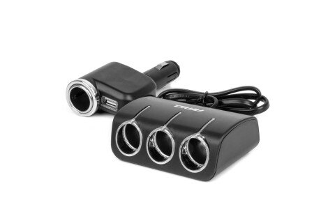 Presa accendisigari splitter con caricabatterie e lampadina 12V 24V 120W 80cm AMIO-04360