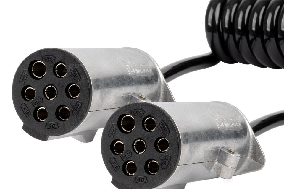 Spiralni kabl za TIR prikolicu 2x 7-pinski tip N 5m 24V AMIO-04379