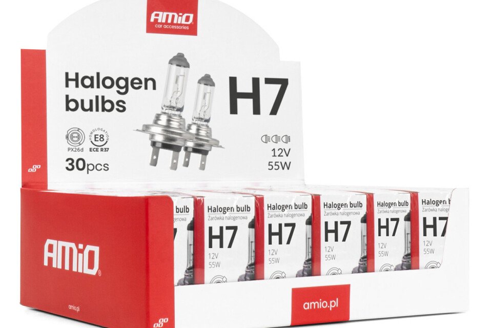 Set halogenih sijalica H7 12V 55V UV filter 30 kom. AMIO-04399