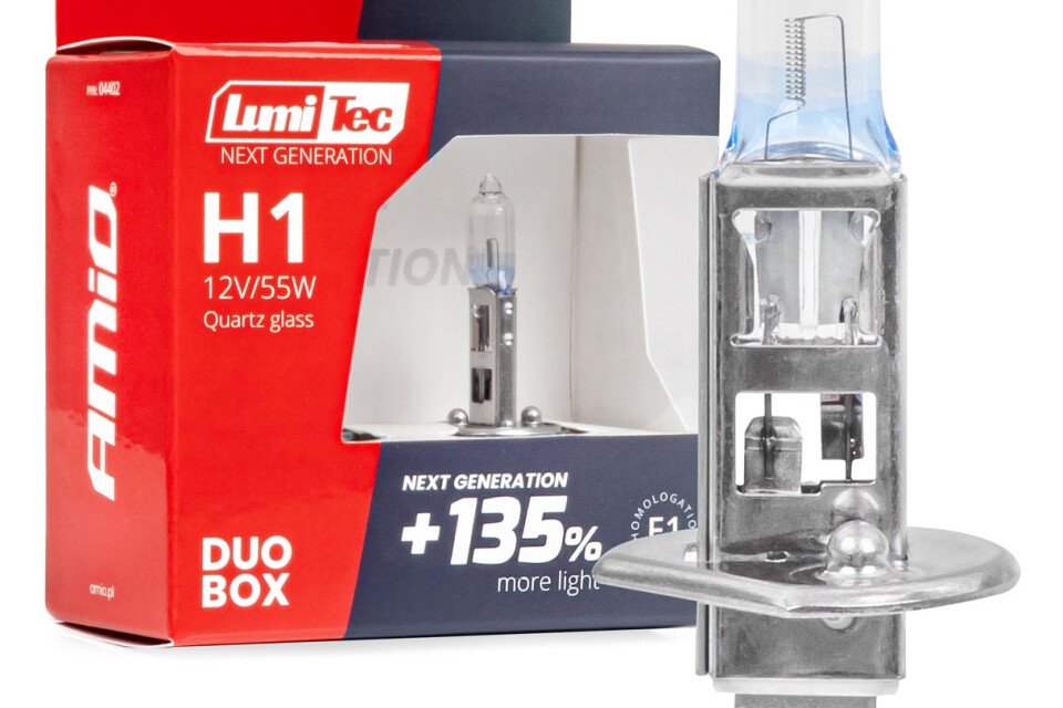 Halogenske žarnice H1 12V 55W LumiTec NASLEDNJA GENERACIJA +135% DUO AMIO-04402