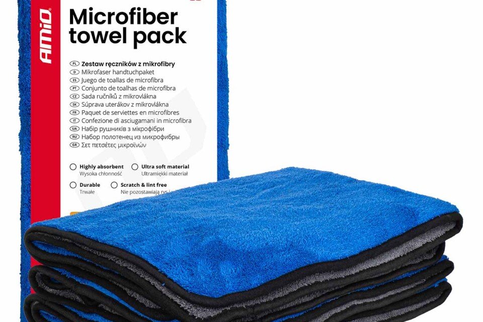 Set ručnika za sušenje automobila 800 g/m² 60 x 90 cm 3 komada AMIO-04487