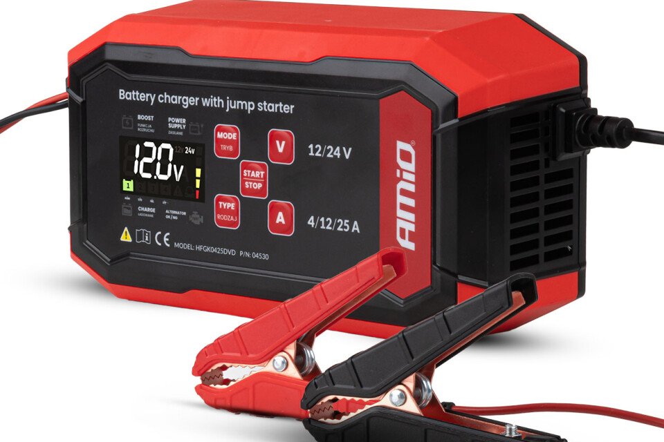 Redresor digital cu pornire AGM GEL STD LiFePo4 MAX 25A 12V 24V PRO AMIO-04530