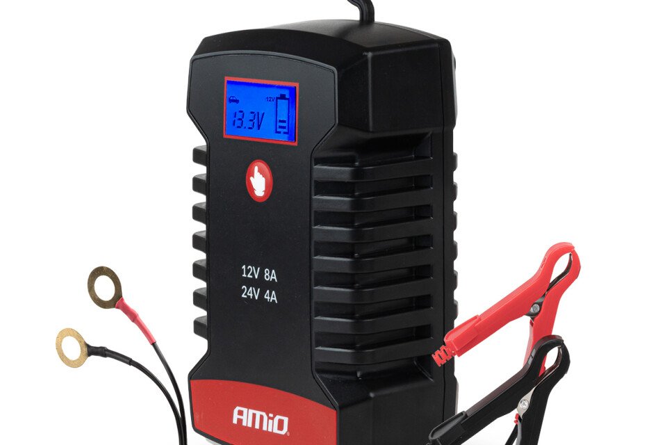 Digitalni ispravljač AGM GEL STD LiFePo4 MAX 8A 12V 24V PRO HOOK AMIO-04533