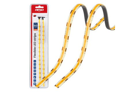 COB LED trake za automobile narandžaste 2x30cm 12V AMIO-04572