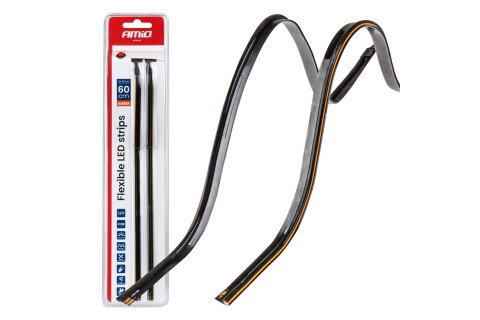 LED bočne trake za automobil narandžaste 2x30cm 12V AMIO-04574