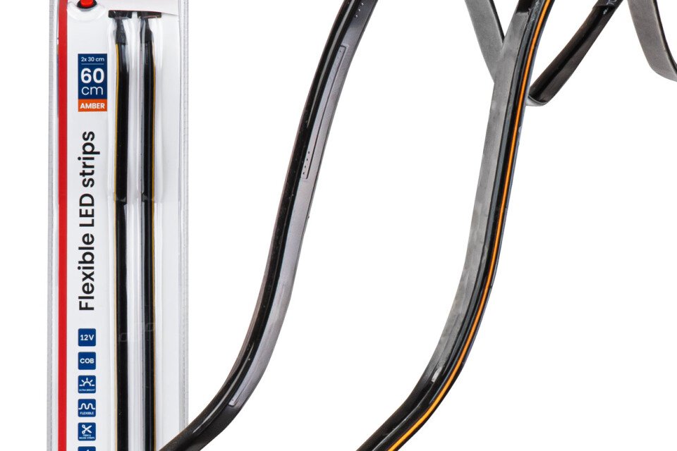 LED bočne trake za automobil narandžaste 2x30cm 12V AMIO-04574