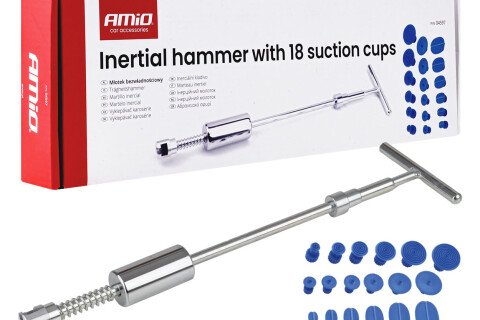 Martello scorrevole per ammaccature da carrozzeria con 18 spugne PDR AMIO-04597