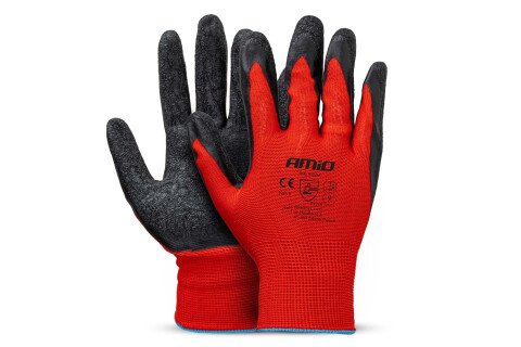 Latexbevonatú poliészter védőkesztyű, 9-es méret, 2121X, 4 darab, AMIO-04636