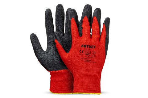 Zaščitne rokavice iz poliestra s prevleko iz lateksa, velikost 10, 2121X, 4 kosi, AMIO-04637