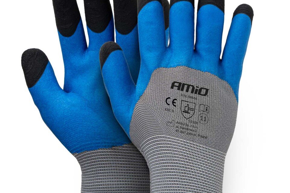 Poliészter habbevonatú védőkesztyűk, 3/4-es méret, 11, 3131X, 4 darab, AMIO-04646